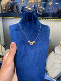 Chaine 2 cœur en or 18k